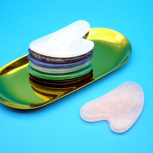 Beauty-type facial massage skin jade heart-shaped crystal massage sheet Dongling facial meridian beauty massage device