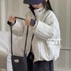 韩版童装2025秋冬新款儿童格子立领夹棉外套女童洋气保暖儿童棉服