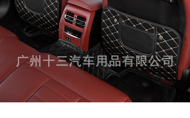 Car rear seat back protector, anti-kick mat, in-car storage rack, anti-dirty mat, seat back organizer, middle storage compartment, hanging storage bag
