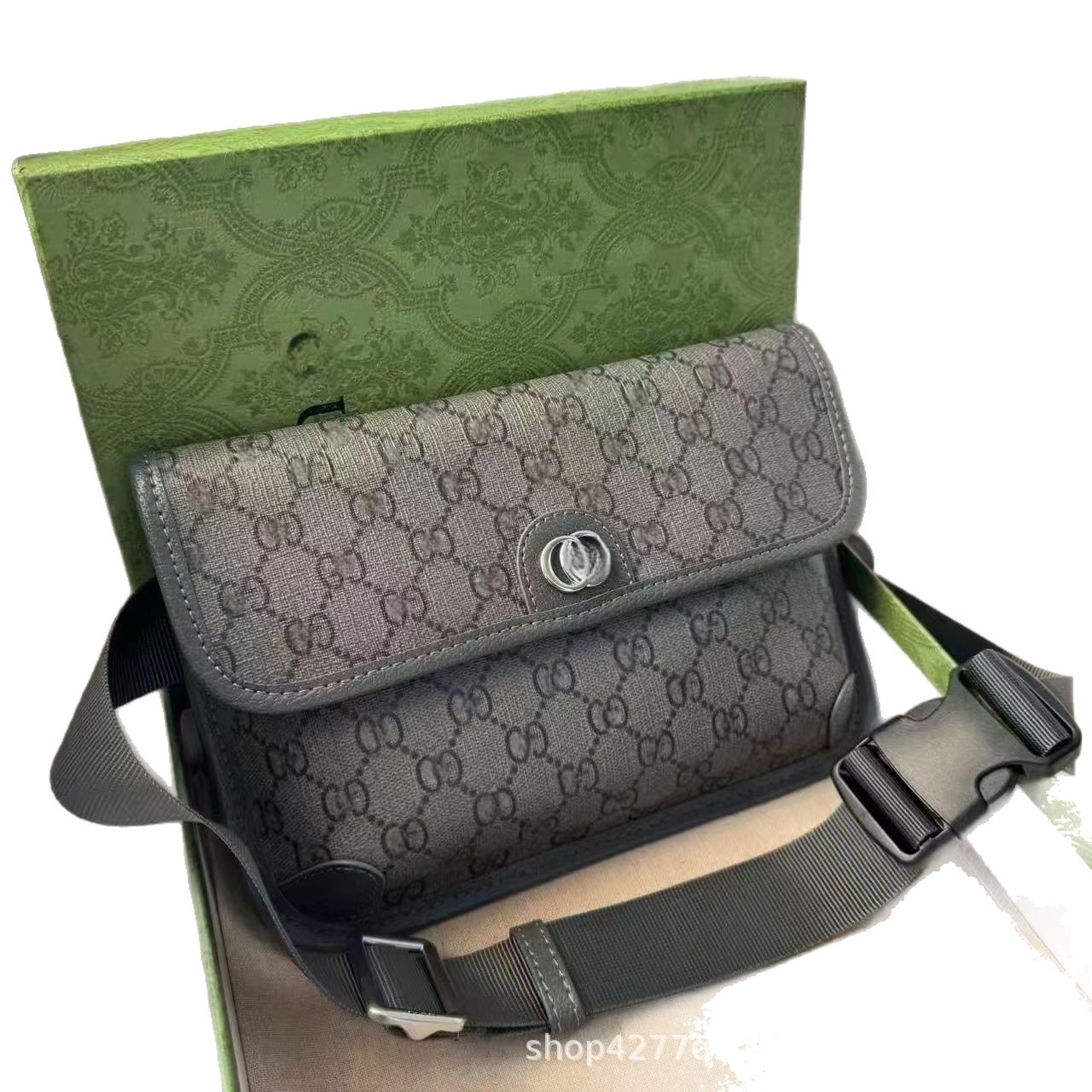 Monogram Tiger Head Waist Bag Trendy Crossbody Chest Bag Single Shoulder Genuine Leather Unisex Camera Bag For Women - Thumbnail 5