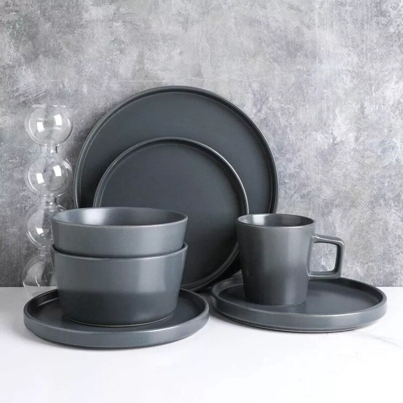 Creative Luxury American-Style Plates and Cups, Vintage Tableware, 16-Piece Complete Set for Export, Wholesale Creative Luxury American-Style Plates and Cups, Vintage Tableware, 16-Piece Complete Set for Export, Wholesale