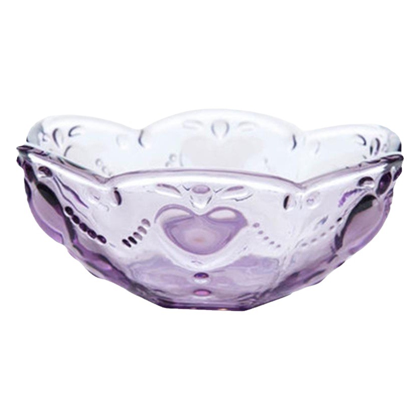 Suministro directo de fábrica creativo estilo japonés borde dorado tazón de vidrio golondrinas tazón de plata tazón de oído tazón de ensalada de helado tazón de postre de corazón de melocotón