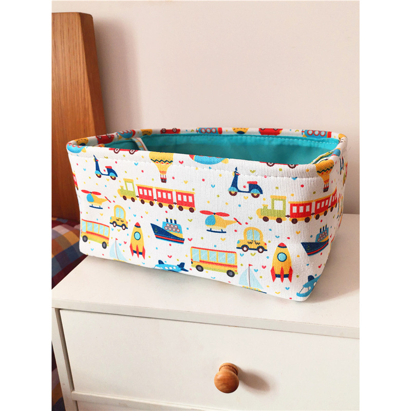 Fabric Cartoon Storage Box Small Storage Box Washable Bedside Desktop Storage Box Basket Simple Baby Diaper