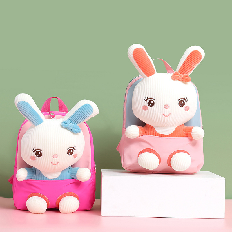 2021 nueva dibujos animados de felpa de los niños pequeña mochila de jardín de infantes bebé mochila ligera niños y niñas mochila de viaje