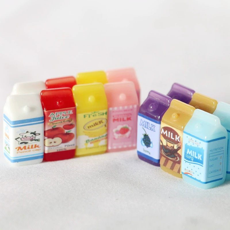 Мини-домик набор еды, смола молочные коробки, масштабы 1/6–1/12, assorted colors