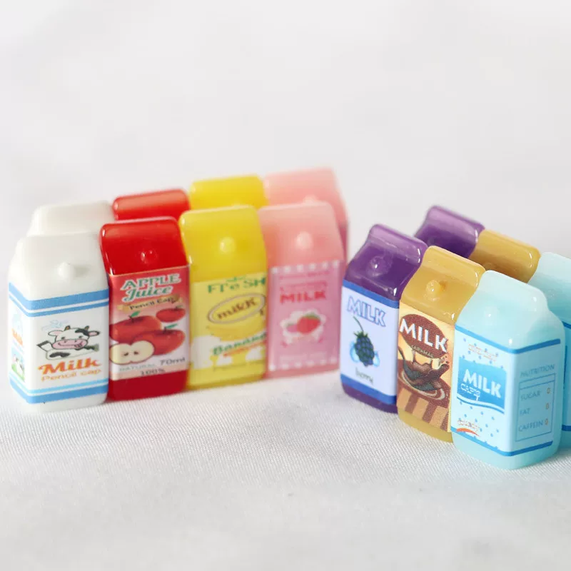 Мини-домик набор еды, смола молочные коробки, масштабы 1/6–1/12, assorted colors