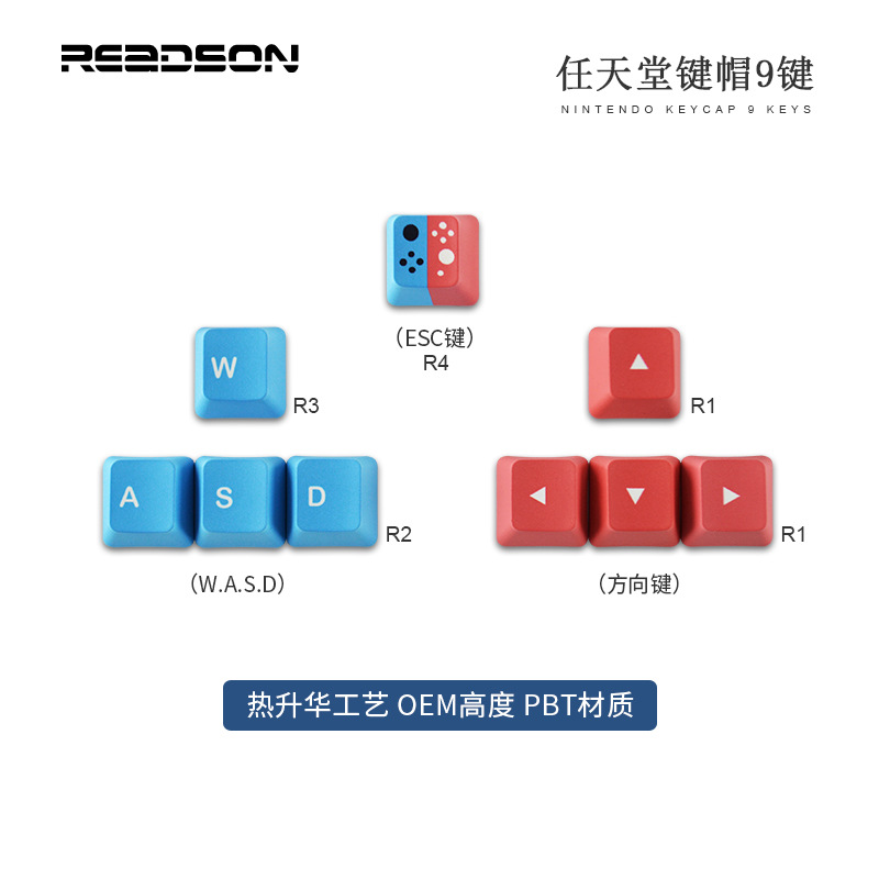 WASD dirección clave sublimación keycap color suplemento RGBY personalidad color a juego PBT teclado mecánico keycap