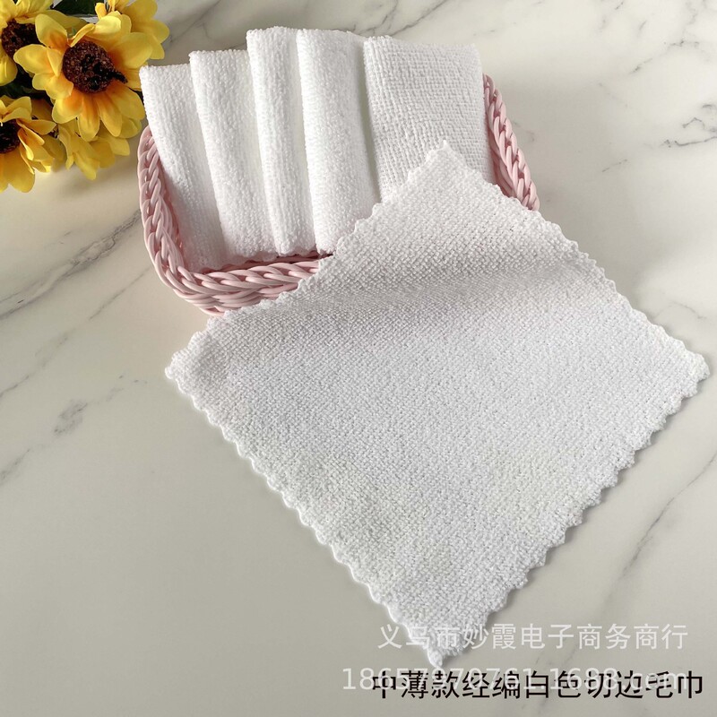 White Microfiber Disposable White Towel Hotel Small Square Towel for Kindergarten Household Small Towel