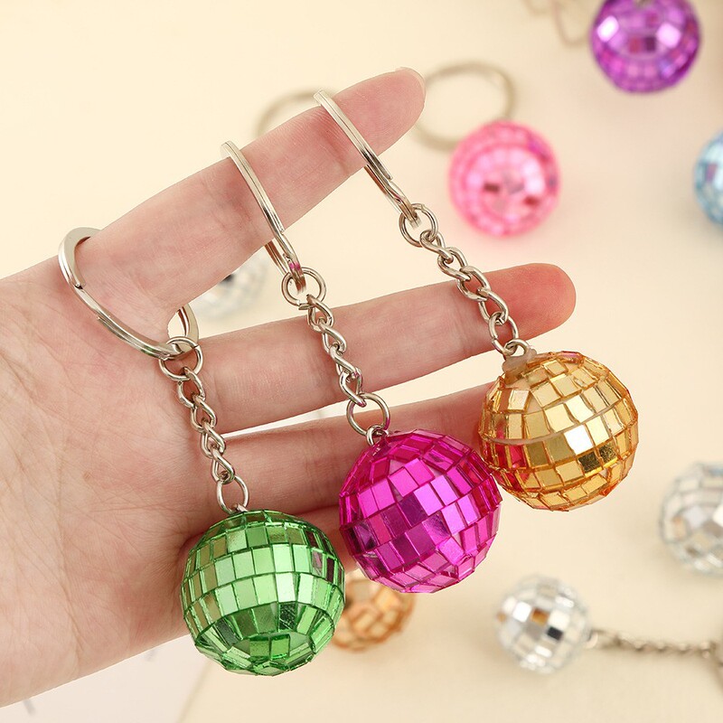 Cross-Border Disco Ball Keychain Holiday Gift Box Disco Ball Pendant Creative Bag Car Keychain Pendant