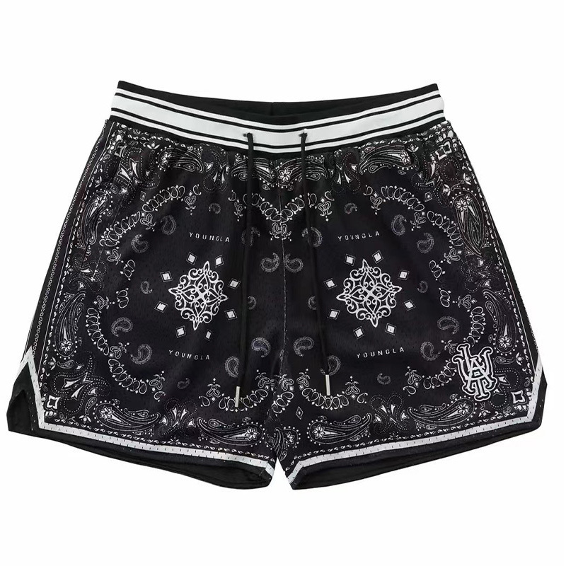 Summer New American Style Retro Cashew Flower Shorts Men's and Women's Quick-drying Breathable Running Fitness Basketball Shorts Summer New American Style Retro Cashew Flower Shorts Men's and Women's Quick-drying Breathable Running Fitness Basketball Shorts