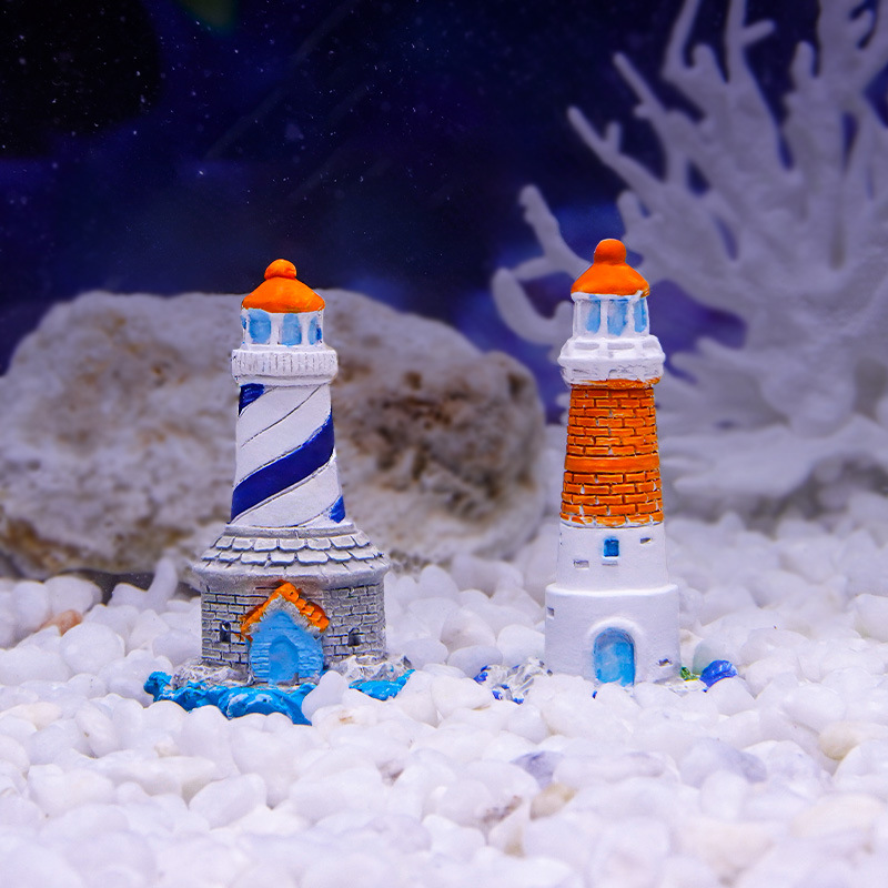 Decoración de faro, accesorios de paisajismo carnoso, decoración de micro paisaje de musgo, estilo mediterráneo