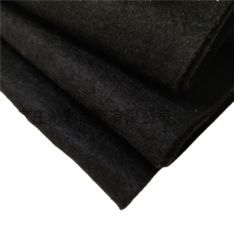 2毫米300g320g软身黑色无纺布 330g黑色硬质针扎棉 2mm黑色毛毡布