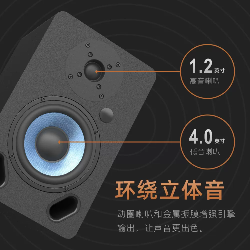 HIFI5.25寸书架箱/监听音箱//分频立体声家庭版蓝牙连接