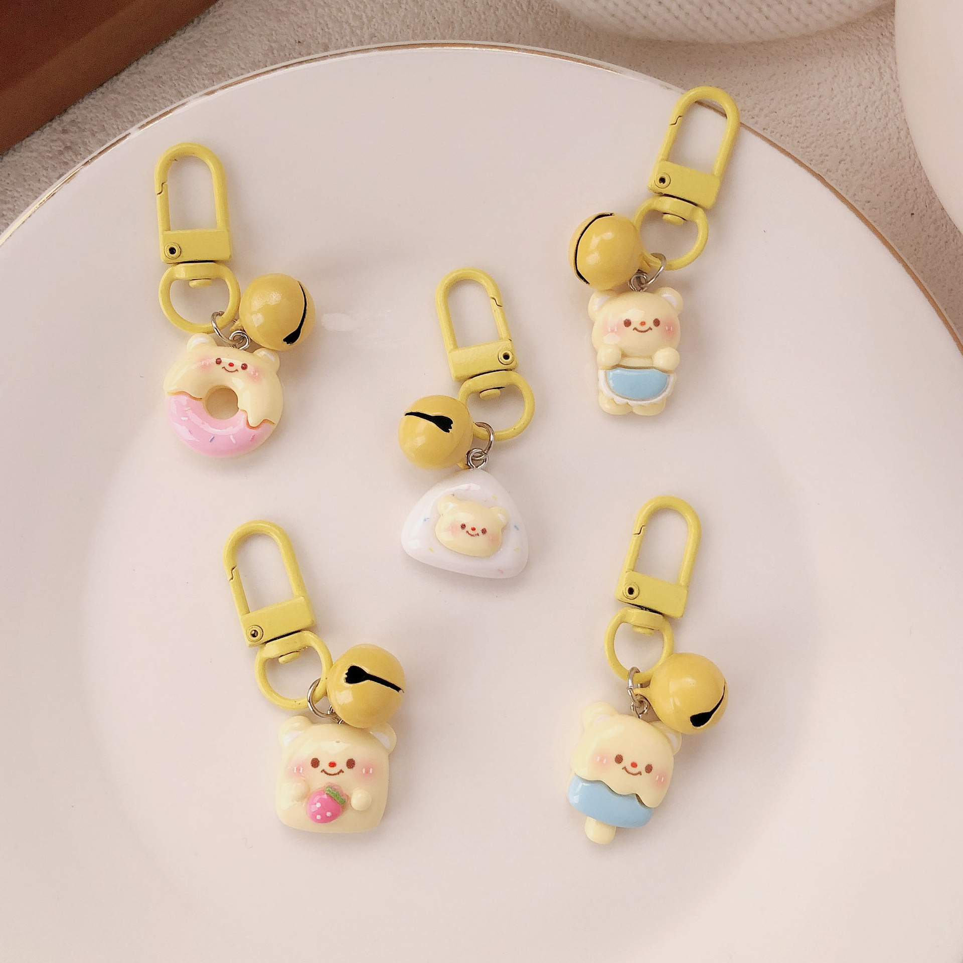 Llavero de oso airpods funda protectora colgante de carcasa para auriculares colgante de carcasa de teléfono móvil de bricolaje colgante de cadena joyería llave