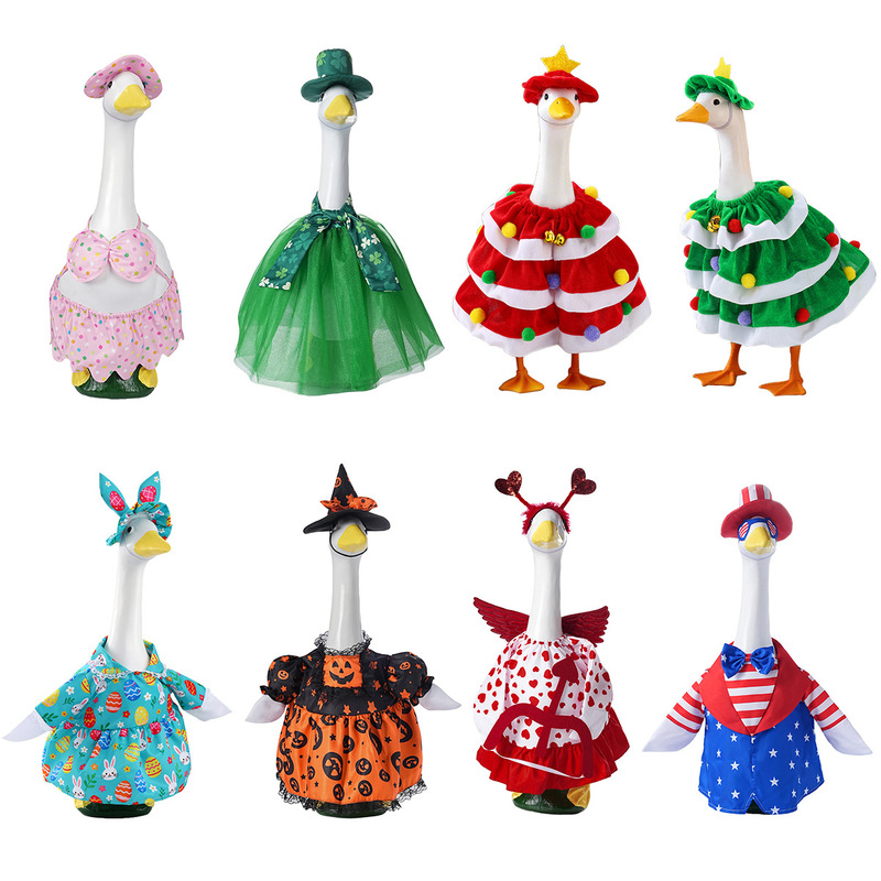 Cross-Border New Model Porch Goose Holiday Costumes Halloween Christmas Easter Big White Goose Costumes Manufacturer