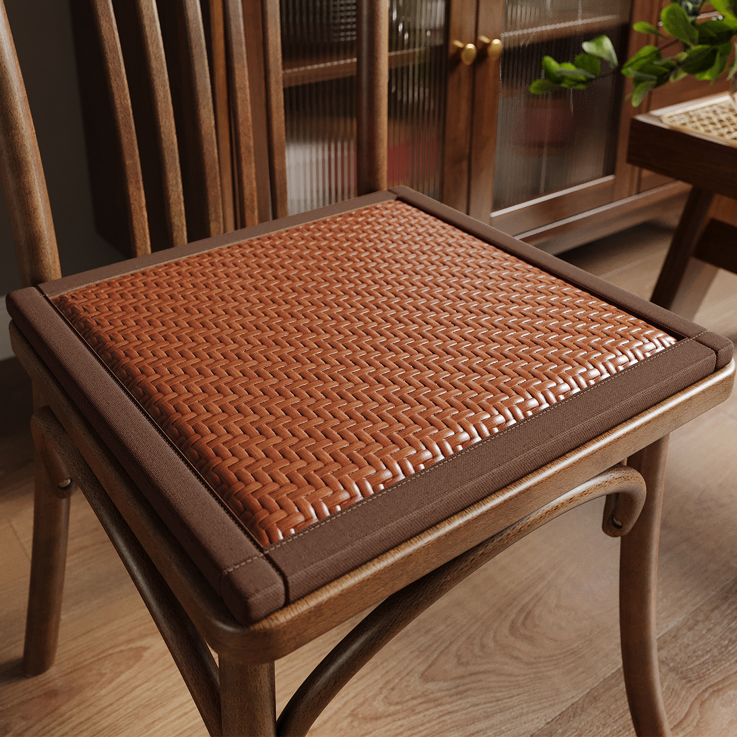 Cojín de asiento cojín de asiento de verano cojín de taburetes de madera maciza ventilación ventilada cojín de trasera de caña cojín de asiento de larga duración