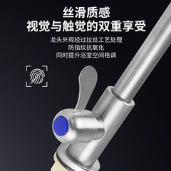 Stainless steel copper core vegetable basin single cold kitchen faucet vertical rotating large curved vegetable basin faucet sink faucet batch