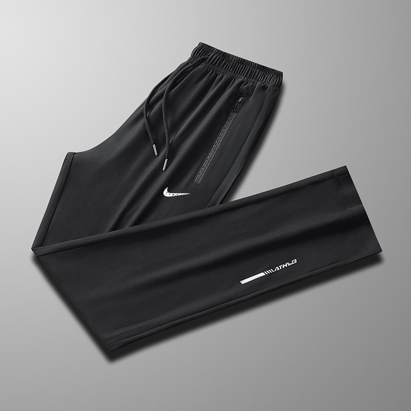 Spring and Autumn Thin Sports Pants 2025 New Casual Pants Men's Breathable Leggings Loose Ice-Feel Quick-Drying Pants Air-Conditioned Pants