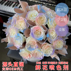 Huaerle Flower Spray Paint Black Plum Sauce Bouquet Toner Chinese Valentine's Day Bouquet Crushed Ice Blue Flower Spray Color