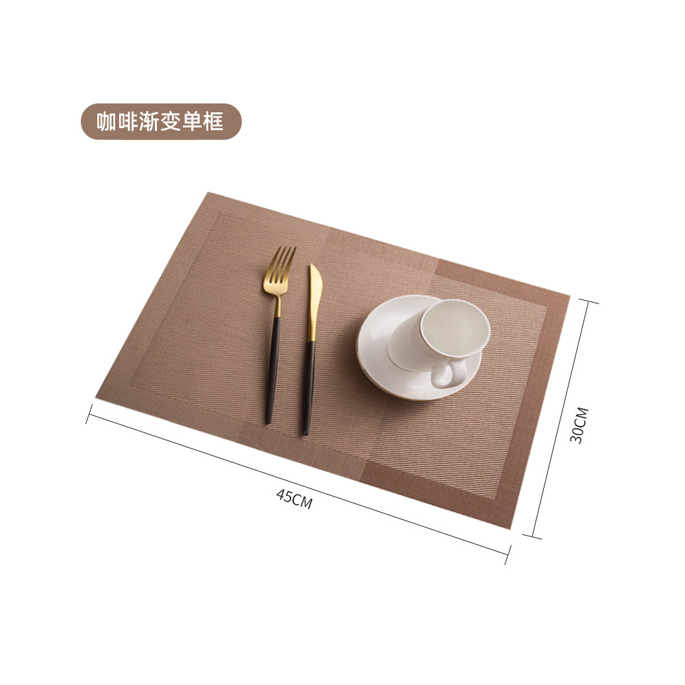 Ningxin transfronterizo Teslin protección del medio ambiente mantel de PVC 30*45 aislamiento térmico antideslizante estera de mesa de montaña corredor de mesa Western placemat