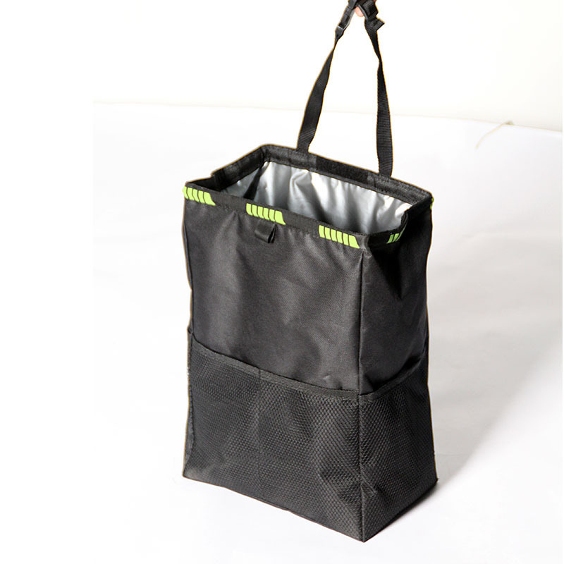 Cross-border hot-selling green-sided car trash can hanging car chair back storage bag multi-functional car storage bag waterproof