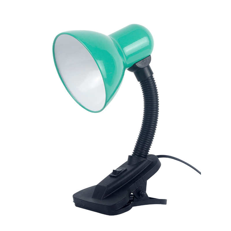 Lámpara de escritorio tradicional pequeña, brazo flexible, interruptor de un solo botón, colores variados