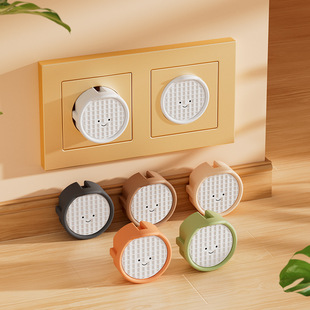 European style/biscuit smiley face legal standard silicone European standard socket protective cover 2 holes anti-electric shock power socket protective cover