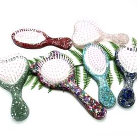 厂家供应diy水晶滴胶气囊梳子镜面胶膜 手柄化妆镜制品摆件 批发