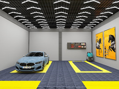 Sala de lavado de coches Estación de luz tienda de belleza led luz de techo de cristal chapado en película taller sin polvo tienda de 4S luz de la parrilla