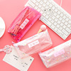 Neon stationery, transparent nail sequins, pencil case for pencils for elementary school students, Japanese and Korean