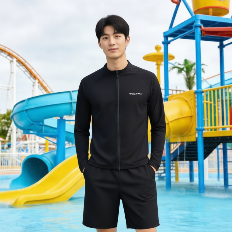 Qianchengyu Sports Diving Suit Jellyfish Suit Men's Full Zipper Split Sunscreen Long-Sleeved Long Pants Quick-Drying Surfing Suit