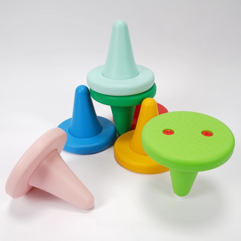 Anillo de silla de una sola pierna Equipo de entrenamiento de integración sensorial para niños Taburete de una esquina Anillo de equilibrio Taburete de pie Juguete de enseñanza Taburete de plástico