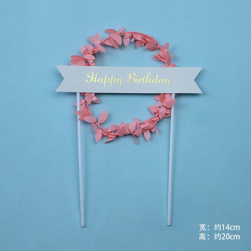 Guirnalda de hojas rosas-grande