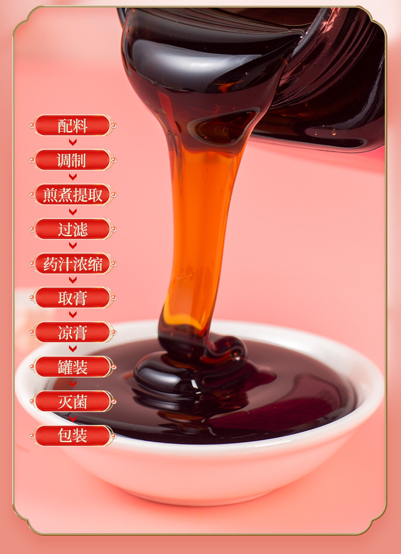 Ejiao Bazhen Paste (阿胶八珍膏) — Traditional Herbal Honey Paste with Rose, Goji & Longan quality and texture