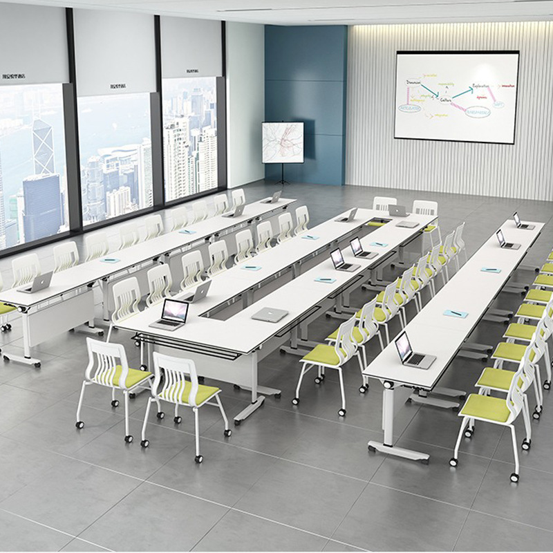 Foldable training table training chair set movable splicing conference table office desk school classroom chair meeting room
