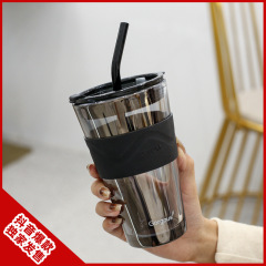 北極光吸管玻璃杯輕奢ins奶茶杯隨手禮早餐咖啡杯開業禮品杯批發