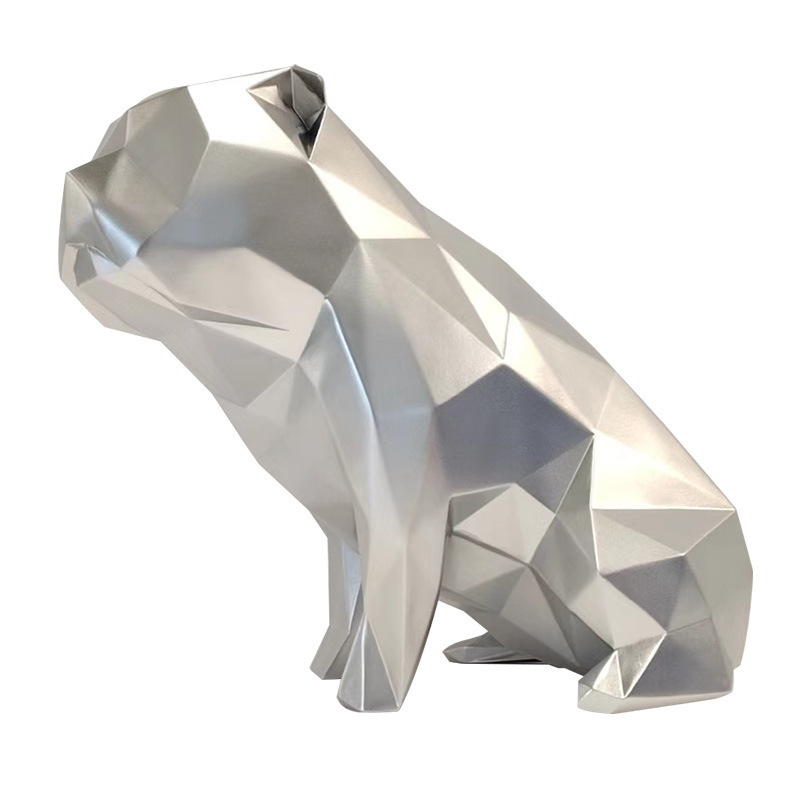 FRP 電気メッキ子犬装飾品ペイント電気メッキ彫刻リビングルーム玄関商業デスク植毛装飾風景|undefined