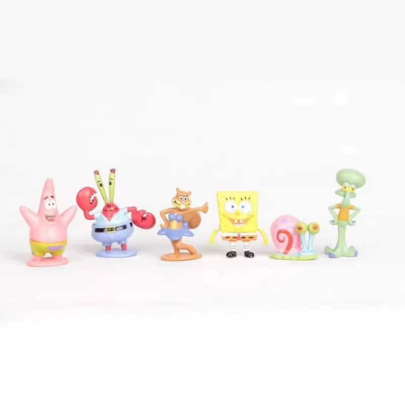 SpongeBob 6 классические Squarepants полный набор большой звезды осьминог торт украшения кукла украшение