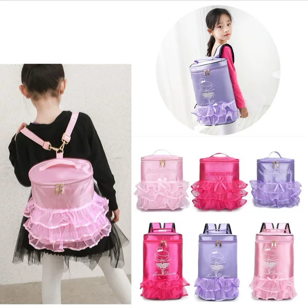 Dance bag children's shoulder dance storage backpack Latin ballet bag printing girl princess dance bag
