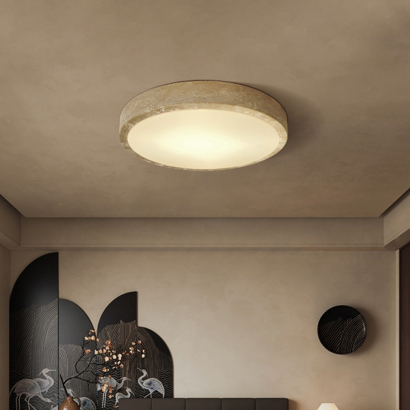 Wabi-sabi cream-themed bedroom ceiling light, Japanese style children's room, dining room, main room light, study, retro master bedroom light fixture