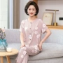 夏季短袖碎花中老年家居服
