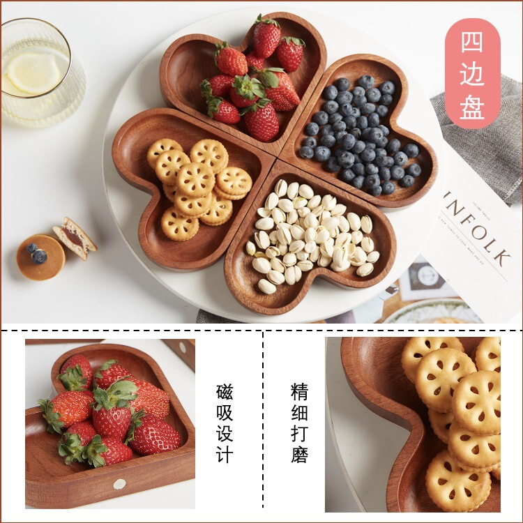 [Plus Exclusive] Japanese Plate Wholesale Fruit Plate Wooden Tea Tray Bread Dessert Plate Solid Wood Tray Wooden Plate