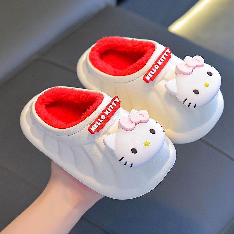 Sanliou zapatillas de algodón de invierno para niños niñas calentadas con relleno impermeable Lomi, zapatos de algodón para padres e hijos para niños