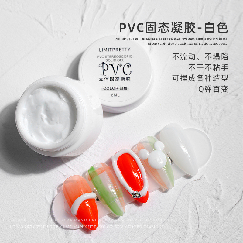 Fábrica de gel de estado sólido tridimensional 5D fondant en relieve flor PVC manicura elástica caramelo transparente fototerapia gel esmalte de uñas