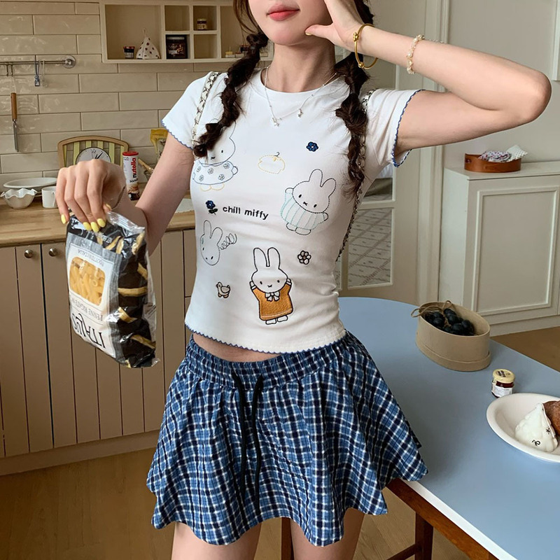 [Tutu Party] Fun Design Printed Short-Sleeved T-Shirt for Women in Summer Pure Lust Sexy Slim Half-Sleeved Top