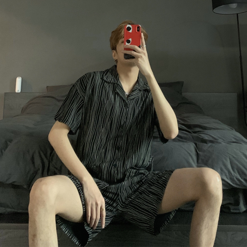 남자 더블 짧은 얼룩말 패턴