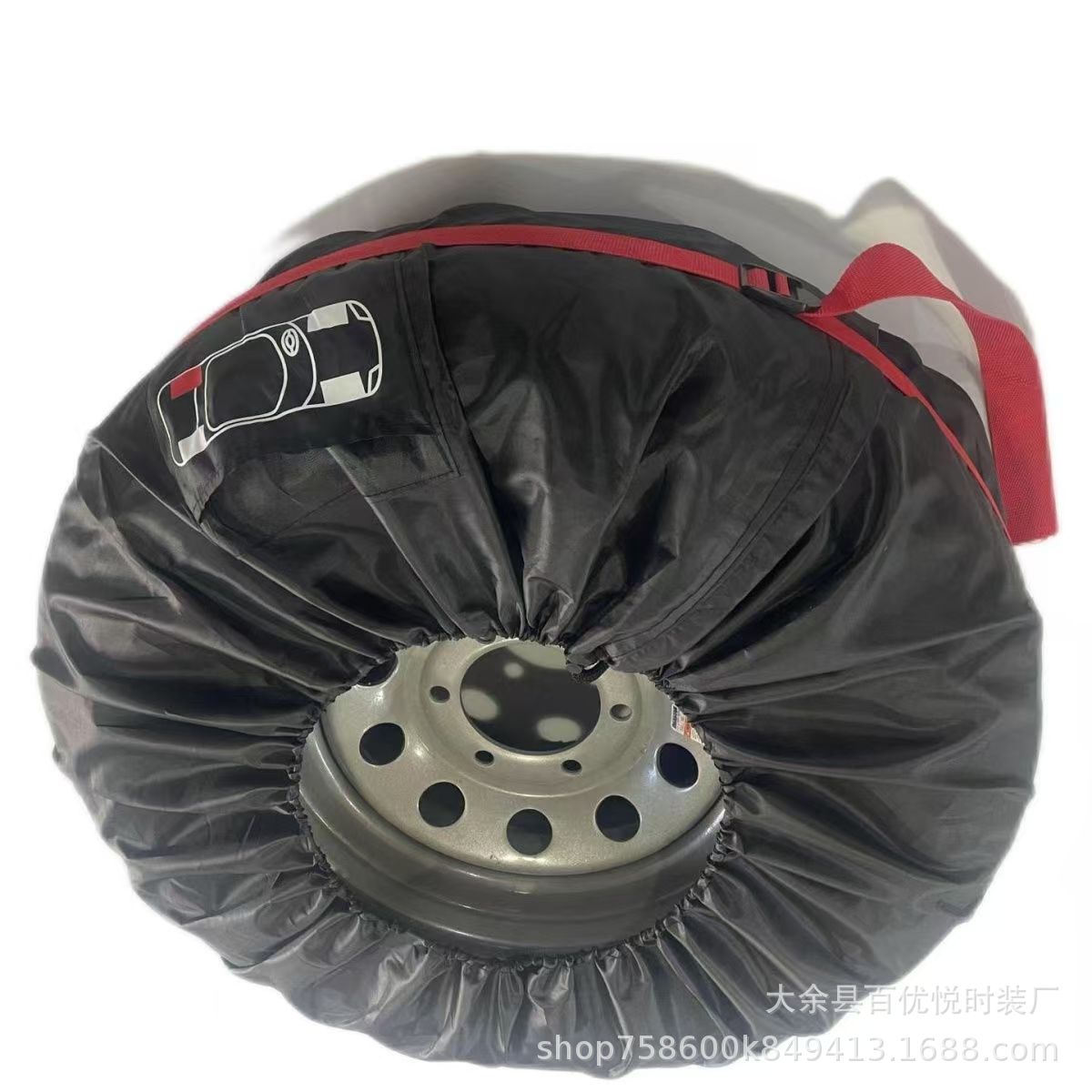 Cross-Border Hot Selling 210 Oxford Cloth Tire Cover Car Spare Tire Cover Snow Tire Storage Bag Wheel Cover Protective Cover
