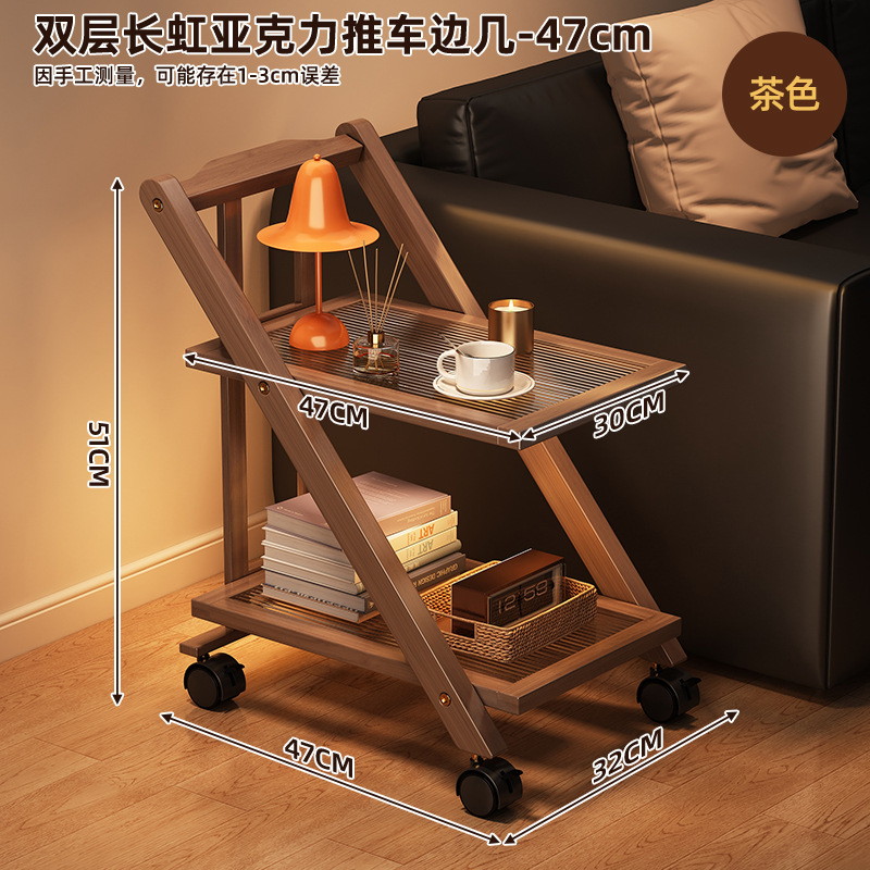 Estante de almacenamiento piso carro móvil de múltiples capas de almacenamiento en rack moderno minimalista dormitorio hogar cama rack sofá mesa auxiliar