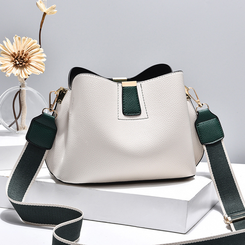 Bolsos de balde de textura mini bolsos de mujer litchi 2025 nuevo estilo de moda bolsos de hombro de color contraste bolsas de moda