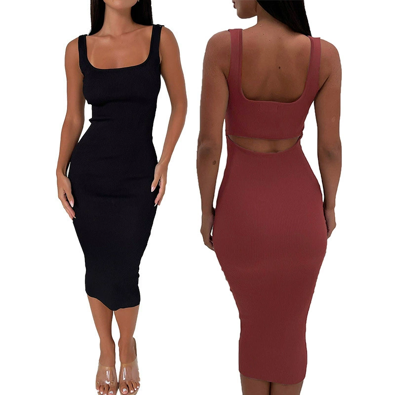 3131 амазонка европейская и американская женская сексуальная выдолблена без спинки платье платье с квадратным вырезом без рукавов платье платье женское